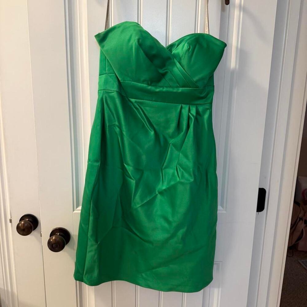 Alfred angelo green polyester strapless